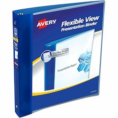 Avery&reg; Flexi-View 3 Ring Binder - 1" Binder Capacity - Letter - 8 1/2" x 11" Sheet Size - 175 Sheet Capacity - 1 2/5" Spine Width - 3 Ring - Fastener: Round Ring - Pocket: 0 - Polypropylene - Blue