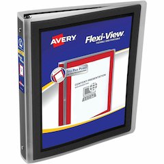 Avery&reg; Flexi-View 3 Ring Binder - 1" Binder Capacity - Letter - 8 1/2" x 11" Sheet Size - 175 Sheet Capacity - 1 2/5" Spine Width - 3 Ring - Fastener: Round Ring - Pocket: 1, Internal - Polypropyl