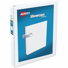 Avery&reg; Showcase Economy View Binder - 1" Binder Capacity - Letter - 8 1/2" x 11" Sheet Size - 175 Sheet Capacity - Fastener: Round Ring - Pocket: 2, Inside Front & Back - White - 14.72 oz - Rivet,
