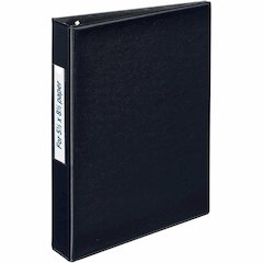 Avery&reg; Mini Durable Binder - 1" Binder Capacity - 8 1/2" x 5 1/2" Sheet Size - 175 Sheet Capacity - 3 Ring - Fastener: Round Ring - Pocket: 2, Internal - Vinyl - Black - Gap-free Ring, Label Holde
