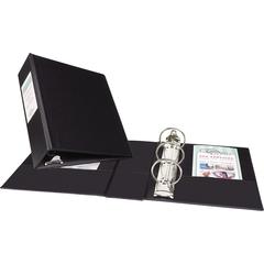 Avery&reg; Mini Durable Binder - 2" Binder Capacity - 8 1/2" x 5 1/2" Sheet Size - 375 Sheet Capacity - 3 Ring - Fastener: Round Ring - Pocket: 2, Internal - Vinyl - Black - Gap-free Ring, Label Holde