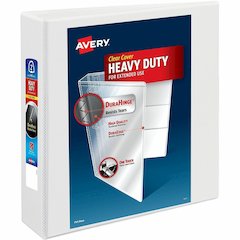 Avery&reg; Heavy-Duty Binder, 2" One Touch EZD(R) Rings, White (79192) - Avery&reg; Heavy-Duty View 3 Ring Binder, 2 Inch One Touch EZD(R) Rings, 540-Sheet Capacity, 2.8 Inch Wide Spine, Customizable 