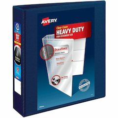 Avery Heavy-Duty View 3 Ring Binder, 2" EZD Rings, Navy Blue - Avery&reg; Heavy-Duty View 3 Ring Binder, 2" One Touch EZD(R) Rings, 1 Navy Blue Binder (79802)