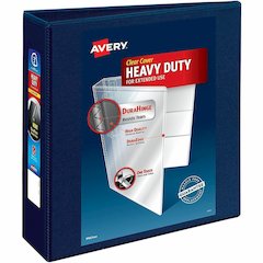 Avery&reg; Heavy-Duty View Navy Blue 3" Binder (79803) - Avery&reg; Heavy-Duty View 3 Ring Binder, 3" One Touch EZD(R) Rings, 3.5" Spine, 1 Navy Blue Binder (79803)