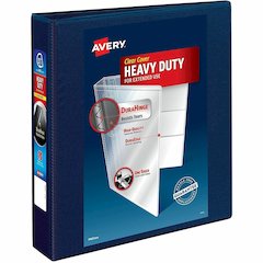 Avery Heavy-Duty View 3 Ring Binder, 1.5" EZD Rings, Navy Blue - Avery&reg; Heavy-Duty View 3 Ring Binder, 1.5" One Touch EZD(R) Rings, 1 Navy Blue Binder (79805)