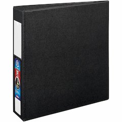 Avery&reg; Heavy Duty Binder 2" , One Touch™ Locking D Rings, Black - 2" Binder Capacity - Letter - 8 1/2" x 11" Sheet Size - 540 Sheet Capacity - Fastener: Ring - Pocket: 4, Internal - Polyprop