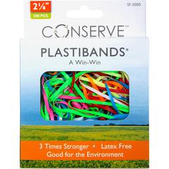 Conserve Plastibands - 2.1" Length - Latex-free - 200 / Box - Polyurethane - Assorted