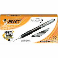 BIC Retractable Ballpoint Pens - Medium Pen Point - 1 mm Pen Point Size - Conical Pen Point Style - Refillable - Retractable - Black - Transparent Black Barrel - 1 Dozen