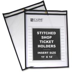 C-Line Shop Ticket Holders, Stitched - Both Sides Clear, 11 x 14, 25/BX, 46114