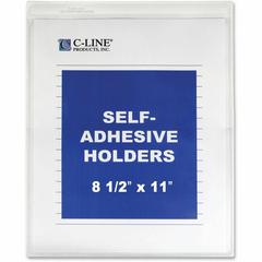 C-Line Self-Adhesive Poly Shop Ticket Holders, Welded - 8-1/2 x 11, Peel & Stick, 50/BX, 70911