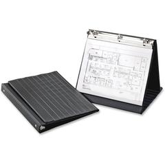 Cardinal Presentation Easel Round Ring Binders - 1" Binder Capacity - Letter - 8 1/2" x 11" Sheet Size - 225 Sheet Capacity - 3 x Round Ring Fastener(s) - Vinyl - Black - 1.04 lb - Hook & Loop Closure