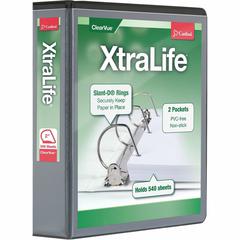 Cardinal Xtralife ClearVue Locking Slant-D Binders - 2" Binder Capacity - Letter - 8 1/2" x 11" Sheet Size - 540 Sheet Capacity - 2 1/2" Spine Width - 3 x D-Ring Fastener(s) - 2 Inside Front & Back Po