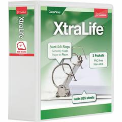 Cardinal Xtralife ClearVue Locking Slant-D Binders - 4" Binder Capacity - Letter - 8 1/2" x 11" Sheet Size - 890 Sheet Capacity - 3 3/5" Spine Width - 3 x D-Ring Fastener(s) - 2 Inside Front & Back Po