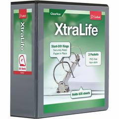 Cardinal Xtralife ClearVue Locking Slant-D Binders - 4" Binder Capacity - Letter - 8 1/2" x 11" Sheet Size - 890 Sheet Capacity - 3 3/5" Spine Width - 3 x D-Ring Fastener(s) - 2 Inside Front & Back Po