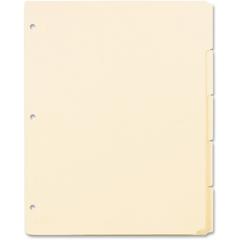 Oxford Ring Book Index Sheets - 5 x Divider(s) - Blank Tab(s) - 5 Tab(s)/Set - 8.5" Divider Width x 11" Divider Length - 3 Hole Punched - Manila Tab(s) - 10% Recycled - Punched, Acid-free - 1 Box