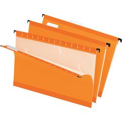 Pendaflex 1/5 Tab Cut Legal Recycled Hanging Folder - 8 1/2" x 14" - Orange - 10% Recycled - 25 / Box