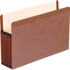 Pendaflex Straight Tab Cut Legal Recycled File Pocket - 8 1/2" x 14" - 7" Expansion - Red Fiber, Polyester - Red Fiber - Moisture Resistant, Reinforced Gusset, Rip Resistant, Spill Proof, Laminated - 