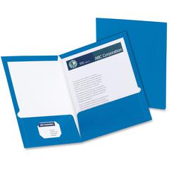 Oxford Letter Pocket Folder - 8 1/2" x 11" - 2 Pocket - Blue - 25 / Box