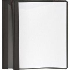 Oxford Letter No Report Cover - 8 1/2" x 11" - 100 Sheets Capacity - 3 x Tang Fastener - 1/2" for Folder - Leatherette - Black, Clear - 25 / Box