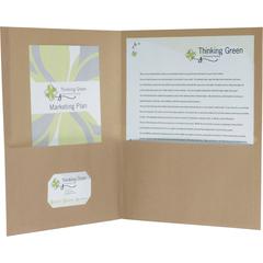 Pendaflex Oxford Letter Recycled Pocket Folder - 8 1/2" x 11" - 100 Sheets Capacity - 2 Pocket - Fiber - Natural - Tear Resistant - 100% Recycled - 25 / Box