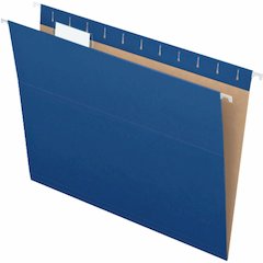Pendaflex Essentials 1/5 Tab Cut Letter Recycled Hanging Folder - 8 1/2" x 11" - Navy Blue - 100% Recycled - 25 / Box