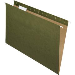 Pendaflex Essentials 1/5 Tab Cut Legal Recycled Hanging Folder - 8 1/2" x 14" - Standard Green - 100% Recycled - 25 / Box