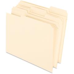 Pendaflex 1/3 Tab Cut Letter Recycled Top Tab File Folder - 8 1/2" x 11" - 3/4" Expansion - Top Tab Location - Assorted Position Tab Position - Manila - Manila - 10% Recycled - 100 / Box