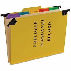 Pendaflex 1/3 Tab Cut Hanging Folder - 9 1/2" x 11 3/4" - 2" Expansion - 1" for Folder - 5 Divider - 20 pt. - Pressguard - Yellow - Tab Divider, Moisture Resistant, Reinforced Gusset, Rip Resistant - 