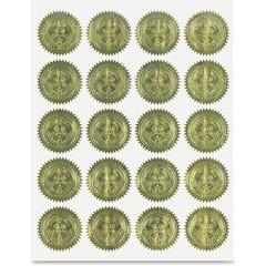 Geographics Gold Embossed Seals - 2" Diameter - For Certificate, Note Card, Proposal - Golden - 100 / Pack