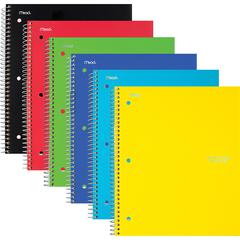 Mead 1-subject Graph Ruled Notebook - Letter-size - 100 Sheets - Wire Bound - Quad Ruled - Letter - 8 1/2" x 11" - White Paper - Plastic Cover - Perforated, Pocket Divider, Punched, Subject - 1 Each