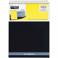 Mead Premium Wirebound Legal Pads - 70 Sheets - Spiral - 20 lb Basis Weight - 8 1/2" x 11 3/4" Sheet Size - Canary Paper - Navy Board Cover - Heavyweight, Micro Perforated, Spiral Lock, Stiff-back - 1