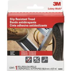 3M Safety Walk Outdoor Tread - 15 ft Length x 2" Width - For Marking - 1 Each - Black