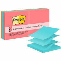 Post-it&reg; Pop-up Adhesive Note - 600 - 3" Flag/Note Width x 3" Flag/Note Length - Square - 100 Sheets per Pad - Unruled - Electric Blue, Limeade, Neon Orange, Neon Pink, Concord - Paper - Pop-up, S