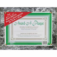 Golite nu-dell Woodgrain Award-A-Plaque - 13" x 10.50" Frame Size - Holds 11" x 8.50" Insert - Horizontal, Vertical - 1 Each - Black Marble