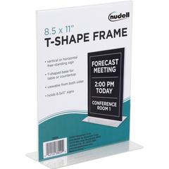 Golite nu-dell Sign Holder - Holds 8.50" x 11" Insert - Vertical - 1 Each - Plastic - Clear