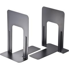 Officemate Non-Skid Bookends - 9" Height x 5.9" Width x 8.2" DepthDesktop - Non-skid Base, Chip Resistant, Non-slip, Scratch Resistant - Enamel - Black - Steel - 2 / Pair