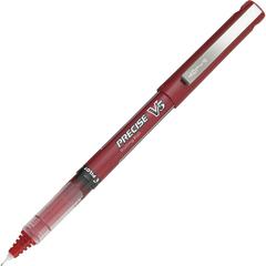 Pilot Precise V5 Extra-Fine Premium Capped Rolling Ball Pens - Red Ink - Red Plastic Barrel - 1 Dozen