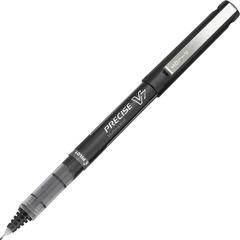 Pilot Precise V7 Fine Premium Capped Rolling Ball Pens - Black Ink - Black Plastic Barrel - 1 Dozen