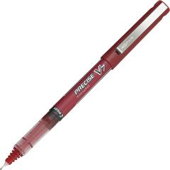 Pilot Precise V7 Fine Premium Capped Rolling Ball Pens - Red Ink - Red Plastic Barrel - 1 Dozen