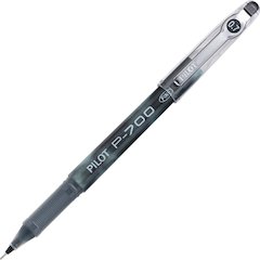 Pilot Precise P-700 Precision Point Fine Capped Gel Rolling Ball Pens - Black Ink - Gel-based - Black Barrel - 1 Dozen