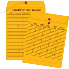 Quality Park 10 x 13 Inter-Departmental Envelopes - Inter-department - 10" Width x 13" Length - 28 lb - String/Button - Kraft - 100 / Box - Kraft