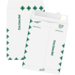 Survivor&reg; 12 x 15-1/2 DuPont Tyvek First Class Border Catalog Mailer - First Class Mail - #15 1/2 - 12" Width x 15 1/2" Length - 14 lb - Peel & Seal - Tyvek - 100 / Box - White