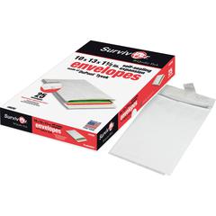 Survivor&reg; 10 x 13 x 1-1/2 DuPont Tyvek Expansion Mailers with Self-Seal Closure - Expansion - 10" Width x 13" Length - 1 1/2" Gusset - 14 lb - Self-sealing - White - Tyvek - 25 / Box