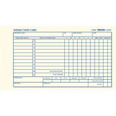 Rediform Weekly Time Cards - 100 Sheet(s) - 1 Part - 7" x 4.25" Sheet Size - White - Manila Sheet(s) - 1 / Pad