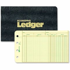 Rediform 4-Ring Ledger Outfit - 5" x 8 1/2" Sheet Size - 100 Sheet Capacity - 4 Ring - Fastener: Round Ring - Black - 1.40 lb - Tab, Refillable - 1 Each