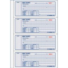 Rediform Receipt Money Collection Forms - 200 Sheet(s) - Book Bound - 2 PartCarbonless Copy - 7" x 2.75" Sheet Size - Assorted Sheet(s) - 1 Each