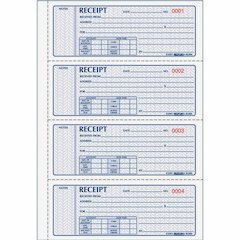 Rediform 3-part Carbonless Money Receipt Book - 100 Sheet(s) - Book Bound - 3 Part - Carbonless Copy - 7" x 2.75" Sheet Size - Assorted Sheet(s) - Red, Blue Print Color - 1 Each