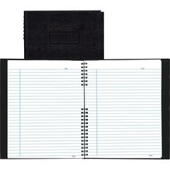 Rediform NotePro Twin - wire Composition Notebook - Letter - 200 Sheets - Twin Wirebound - Letter - 8 1/2" x 11" - 8.50" x 11.6" x 18.9" - White Paper - Black Lizard Cover - Micro Perforated, Self-adh