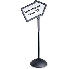 Safco Write Way Dual-sided Directional Sign - 1 Each - 18" Width x 64.3" Height x 25" Depth - Arrow Shape - Both Sides Display, Magnetic, Durable - Steel - Indoor, Outdoor, Office - Black