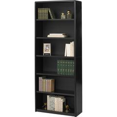 Safco Value Mate Bookcase - 31.8" Width x 13.5" Depth x 80" Height - 6 x Shelf(ves) - Black - Steel, Fiberboard, Plastic - Assembly Required